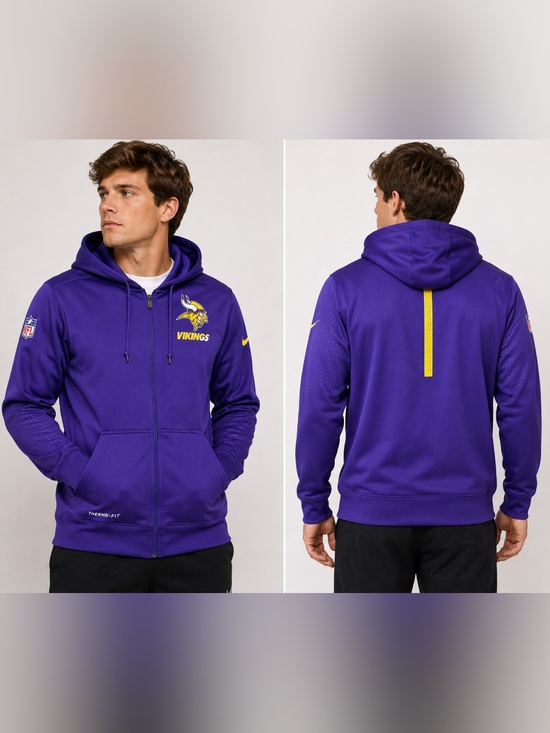 Nike Other - Nike Minnesota Vikings Therma-FIT Full Zip Hoodie Men’s Small Purple NFL